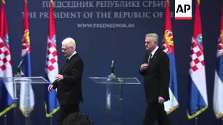 The presidents of Serbia and Croatia meet [upl. by Einahteb]