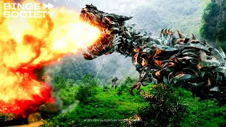 Transformers 4 2014 Optimus Prime vs Galvatron HD latino [upl. by Ejroj]