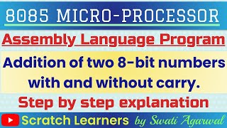Addition of two 8 bit numbers in 8085Assembly Language ProgramProgram for hexadecimal addition [upl. by Airat]