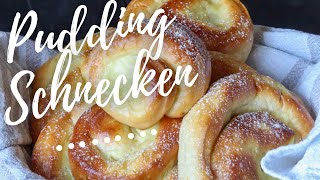 Fluffige PUDDINGSCHNECKEN wie vom Bäcker Vanillepuddingschnecken mit Hefeteig [upl. by Nireves557]