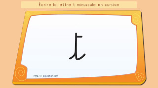 Écrire lalphabet Apprendre à écrire la lettre t en minuscule en cursive [upl. by Etra]