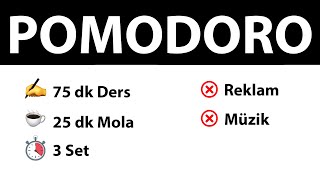 Pomodoro Tekniği  75 dk Ders 25 dk Mola 3 Set  Reklamsız  Müziksiz [upl. by Ardnuyek453]