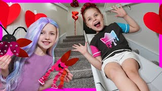 We FORGOT our VALENTiNES DAY PARTY ❤️ Kin Tin and Family make DIY Crafts Fun Valentines Store [upl. by Roehm]