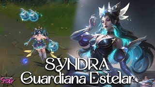 Syndra Guardiana Estelar Prestigiosa Prelanzamiento Interacciones y Habilidades League of Legends [upl. by Dougal]