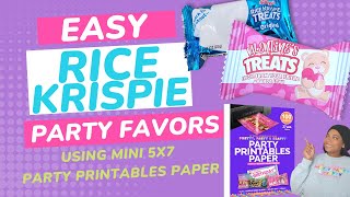 How to Make Rice Krispie Treat Valentine Printable Easy using mini Party Printables Paper [upl. by Ailimaj]