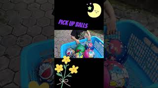 Pick up balls playball throwball collectball funvideo entertainment basketball [upl. by Oiramd28]