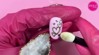 Diseño de uñas Corazones ♥ Deko Uñas  Heart Nail art [upl. by Nnairak]