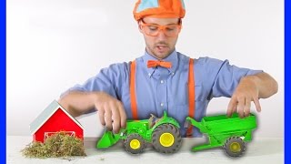 Tractors for Children  Blippi Toys  TRACTOR SONG [upl. by Dippold]