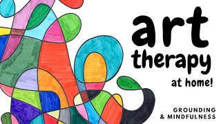 ART THERAPY activity for anxiety grounding amp mindfulness Therapeutic art projects at home [upl. by Mack]