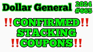 2024665💥Dollar General Couponing‼️CONFIRMED‼️STACKING COUPONS‼️Must Watch👀👀 [upl. by Taite]