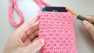 DIY Tutorial💖Easy crochet phone bag  Sling bag Step by step [upl. by Daegal]