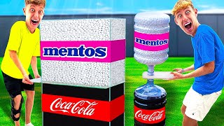 Wer schafft größte COLA vs MENTOS Explosion 😱 geht schief [upl. by Dlarrej85]