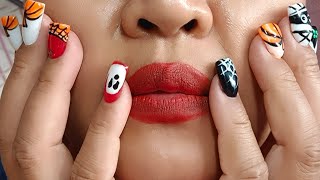 nails paint halloween design Suphan สุพรรณ101 is live ep117 [upl. by Yrrej128]