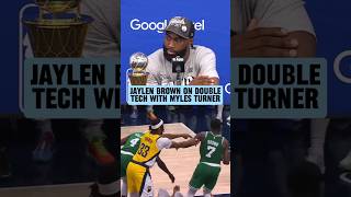 quotIts all lovequot Jaylen Brown on Myles Turner 🤝 [upl. by Eelirrem]