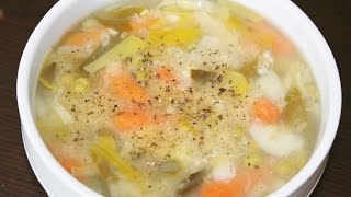 SRI LANKAN VEGETABLE SOUP VILLAGE RECIPE ENGLISH VEGAN [upl. by Othilie353]