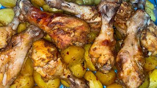 Roastbaked chicken drumsticks and potatoes 🍗🥔🔥tasty dinner ideas by Afza Majid [upl. by Mast703]