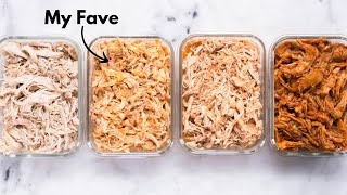 Slow Cooker Shredded Chicken Meal Prep 4 WAYS [upl. by Ornie]