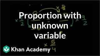 Solving a proportion with an unknown variable example  7th grade  Khan Academy [upl. by Acinorav412]