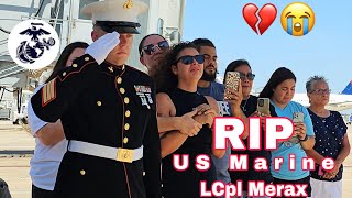 Final Salute🎺🪦💔 US Marine Lance Cpl Merax Laid to Rest Rest Easy Devil Dogusmc marines [upl. by Alo]