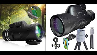 80x100 Magnification portable Monocular Telescope Waterproof HD Zoom With Tripod [upl. by Olympias]