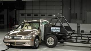 2005 MercedesBenz CClass side IIHS crash test [upl. by Yrellav23]