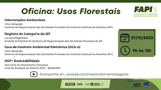 Oficina do Programa FAPI Usos Florestais [upl. by Charlene]