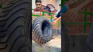 Big tyre 🛞🎉😮 automobile tyre funny tyrepower comedy bigtyre stunt tyrechange jcb tyreworld [upl. by Breh]