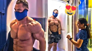 CRAZY WOMEN REACTIONS WHEN BODYBUILDERS GO SHIRTLESS IN PUBLIC 😍 [upl. by Nosirrah]