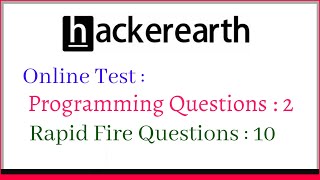 HackerEarth actual Rapid fire Questions asked in the Online Test [upl. by Cowden]