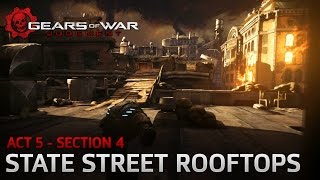 Gears of War Judgment  Downtown Halvo Bay  Section 4 State Street Rooftops [upl. by Niarb]