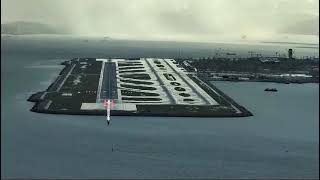 Beautiful LANDING of BOEING 747 at Hong Kong airport its looks like SIM but its REAL [upl. by Lore]