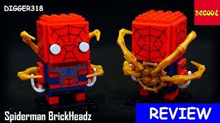 Lego Iron Spiderman BrickHeadz DeCool Bootleg 6845 Review 4K [upl. by Tildi]