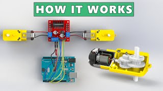 How DC GEAR MOTOR Works with ARDUINO and L298N [upl. by Ennaylloh795]