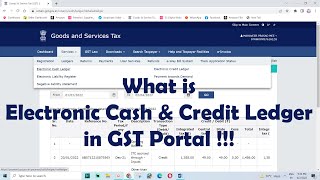 What is Electronic Cash Ledger and Electronic Credit Ledger in GST Portal [upl. by Algy]