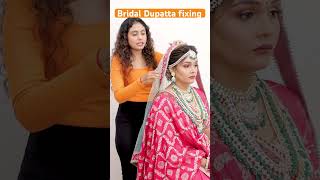 Bridal dupatta fixing hairstyle hairstyletutorial hairstylist bridal hack bridalhairideas [upl. by Gomer]