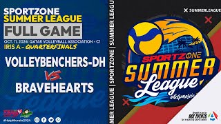 Full Game Brave Hearts vs VolleyBenchers DH Iris A CategoryQF  11 Oct 2024 [upl. by Bosson]