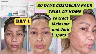 Day 1 Trialling Cosmelan pack at home to treat melasma and dark spots 💫 [upl. by Laird312]