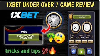 🚀1xbet under and over 7 game new update and💲40000 winning tricks and tips☝️ [upl. by Aubry]