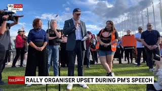 PM upsets organiser at rally against men’s violence in Canberra [upl. by Bertha]