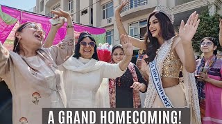 Sneak Peek Into Harnaaz Sandhus Heartwarming Homecoming [upl. by Anitnegra]