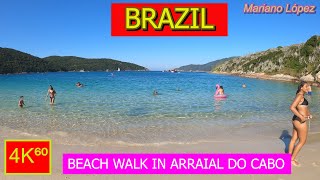 4K⁶⁰  👉 PRAIA DO FORNO 🏖️  Arraial do Cabo  BRAZIL  Beach walk  TRAVEL  Vlog ☀️ [upl. by Jemimah]