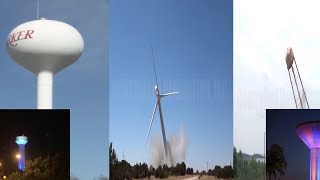 Water towers and wind turbines demolition [upl. by Notniv]