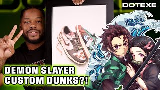 FIRST IMPRESSIONS ANDU DEMON SLAYER CUSTOM DUNKS PRINT [upl. by Rutter]