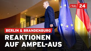 Ende der Ampel So reagiert die Politik in Berlin amp Brandenburg [upl. by Platus]