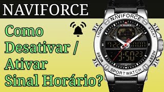 Relógio Naviforce  AtivarDesativar Sinal Horário Som de alarme sonoro a cada hora [upl. by Heiskell311]