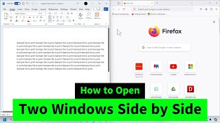 How to Open Two Windows Side by Side  Windows 11 Tips amp Tricks [upl. by Narual]