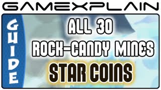 New Super Mario Bros U  All RockCandy Mines Star Coins 30 amp Secret Exits Guide amp Walkthrough [upl. by Janka]