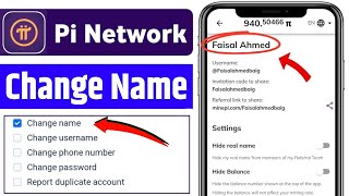 How to Change Name in Pi Network  pi network me name change kaise kare  Pi Network Change Name [upl. by Inaniel]