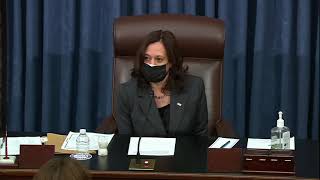 Vice President Kamala Harris breaks tie in Senate vote on Pres Bidens COVID stimulus package [upl. by Spaulding148]