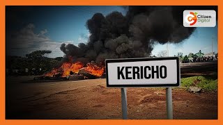 Protesters burn down 4 teaplucking machines in Kericho [upl. by Amitaf918]